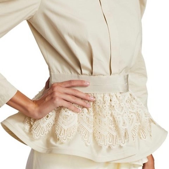 NWT - SILVIA TCHERASSI Carrie Puff Sleeve Peplum Top - M (fits small) - Picture 3 of 15